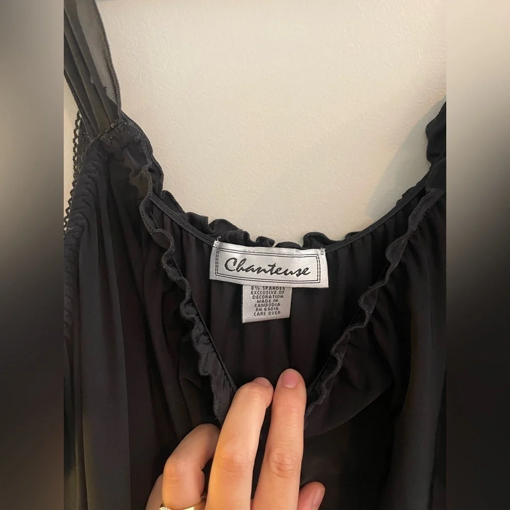 Vintage Chanteuse Black Nightgown
